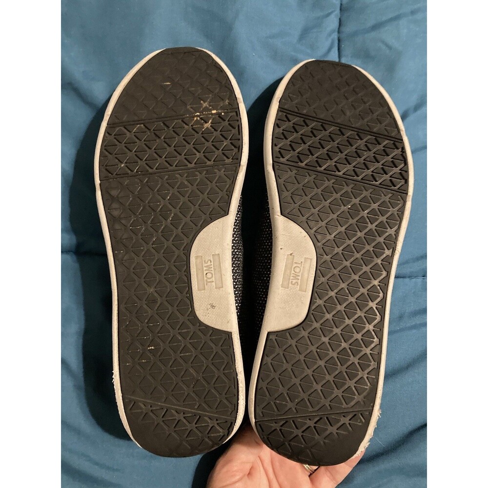 Toms Shoes Men's Size 10 Black White Sneaker Lace Up Casual Fabric - Picture 6 of 11